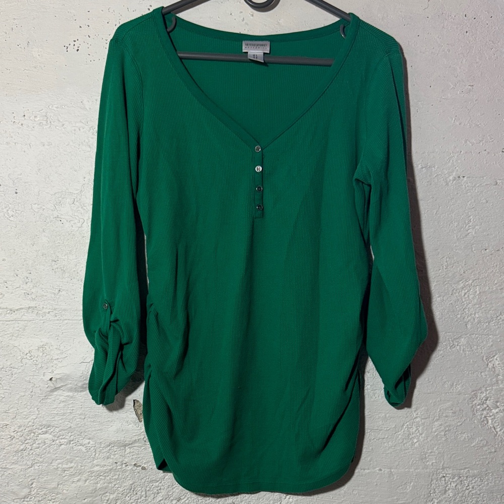 Motherhood Maternity Thermal Green Size Large Winter Ready! And congratulations!